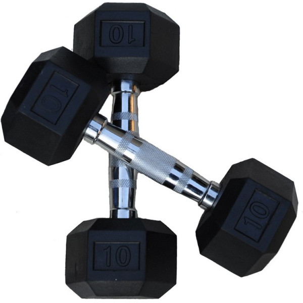 Bodytone Mancuernas de goma hexagonales 22 kg (par)