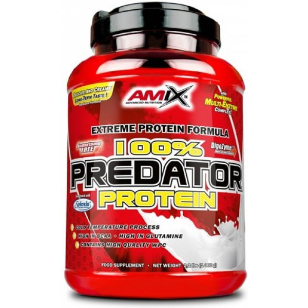 Amix Predator Protein 1 Kg - Proteínas L-Glutamina - Ayuda al Crecimiento Muscular - Ideal para Batidos de Proteínas