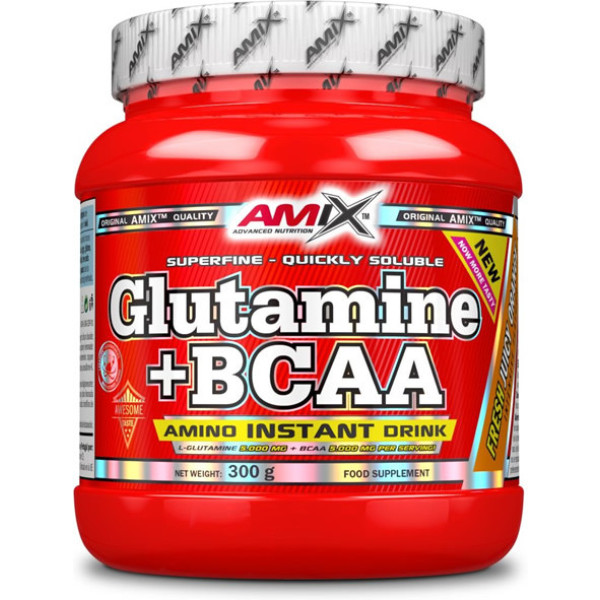 Amix Glutamina + BCAA 300 gramos Aminoácidos - Retrasa la Fatiga y Acelera la Recuperación