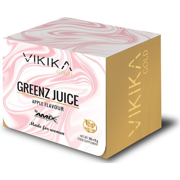 Vikika Gold by Amix - Greenz Juice 30 sobres x 9 gr - 270 Gr Batido Antioxidante para Subir Defensas