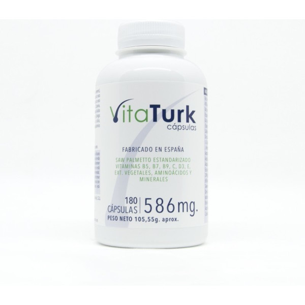Vitaturk - 180 Cap. Vitaminas Saw Palmetto  Hombre Y Mujer  Inhibidor De Dht Causante Alopecia Androgenetica  Contiene Biotina Z