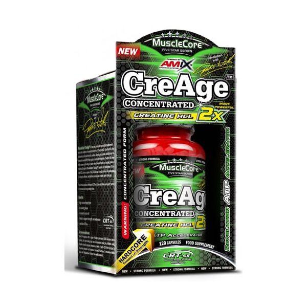 AMIX MuscleCore CreAge Concentrato 120 Capsule - Formula con Creatina Cloridrato - Aumenta Forza e Resistenza