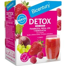 Bicentury Detox Frambuesa, Fresa, Uva y Remolacha 7 sobres x 12 gr Bicentury Detox Frambuesa, Fresa, Uva y Remolacha 7 sobres x 12 gr
