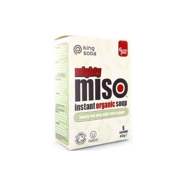 King Soba Sopa de Miso Con Tofu y Jengibre Sin Gluten Bio 6 x 60 gr
