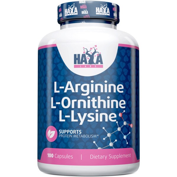 Haya Labs L-Arginin L-Ornithin L-Lysin 100 Kapseln