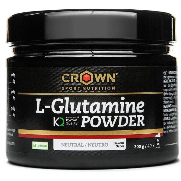 Crown Sport Nutrition L- Glutamina Kyowa 240 g, Glutamina en polvo con buena disolución, digestión y sabor neutro, Sin alérgenos
