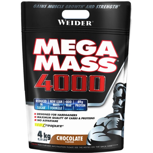 Weider Mega Mass 4000 4 Kg - Para el Crecimiento Muscular