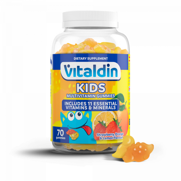 Vitaldin Multivitaminas Kids 70 Gummies - Complemento Alimenticio para Niños con 11 Vitaminas & Minerales - Sin Gluten