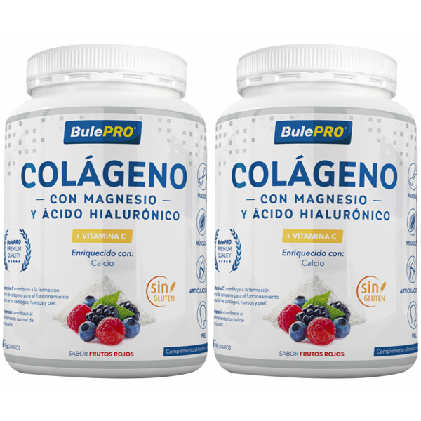 Pack BulePRO Collagen mit Magnesium und Hyaluronsäure 2 Dosen x 300 gr