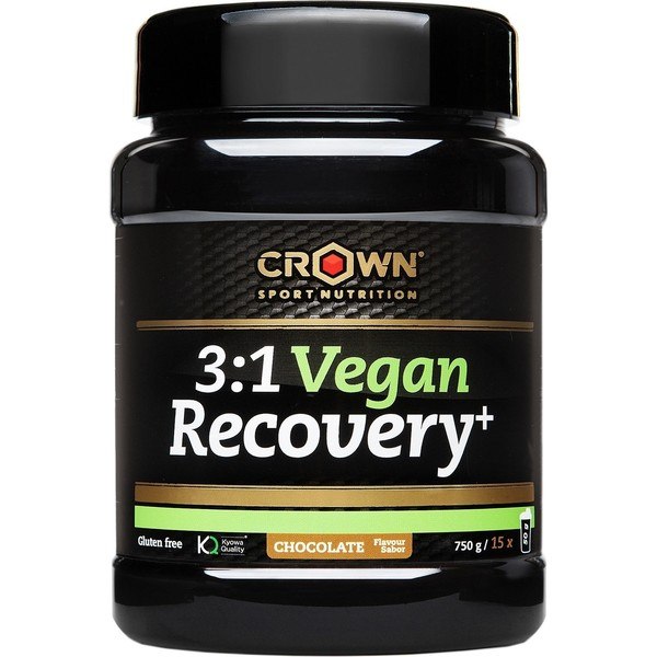 Crown Sport Nutrition 3:1 Vegan Recovery+ 750 g -  Recuperador Muscular Vegano Para Deportes De Resistencia. Sin Alérgenos