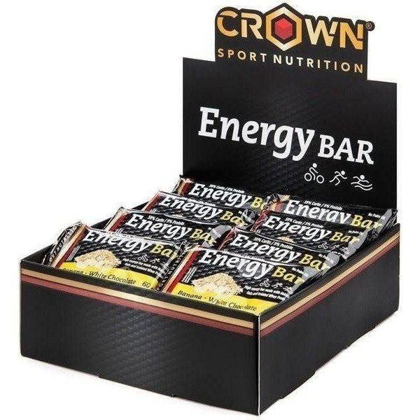 Crown Sport Nutrition Energy Bar 12 x 60 Gr - Barrette energetiche di farina d'avena. Senza copertura di cioccolato