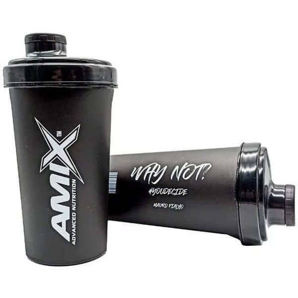 Shaker Amix Mauro Fialho 750 ml Preto com Frase Why Not?