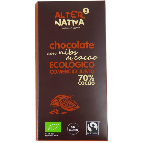 Alternativa 3 Chocolate 70% Con Nibs De Cacao Bio 80 G