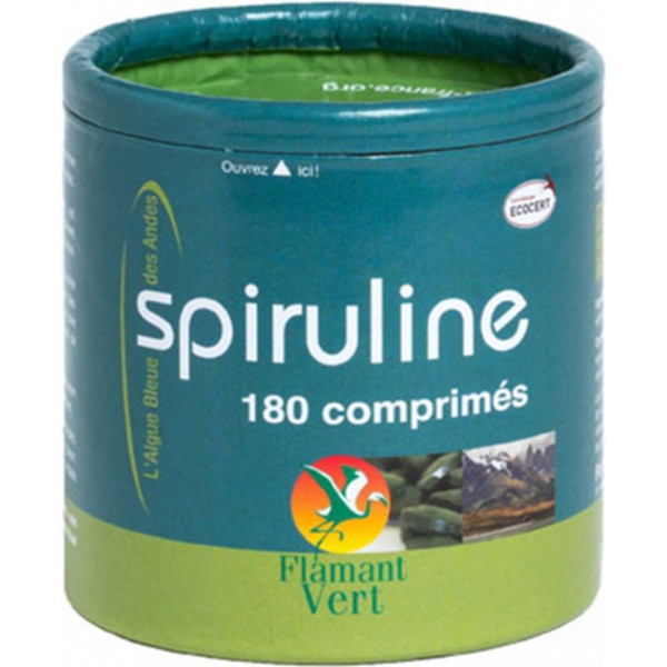 Flamant Vert Espirulina Certificada Ecocert 500 Mg 180 Comp