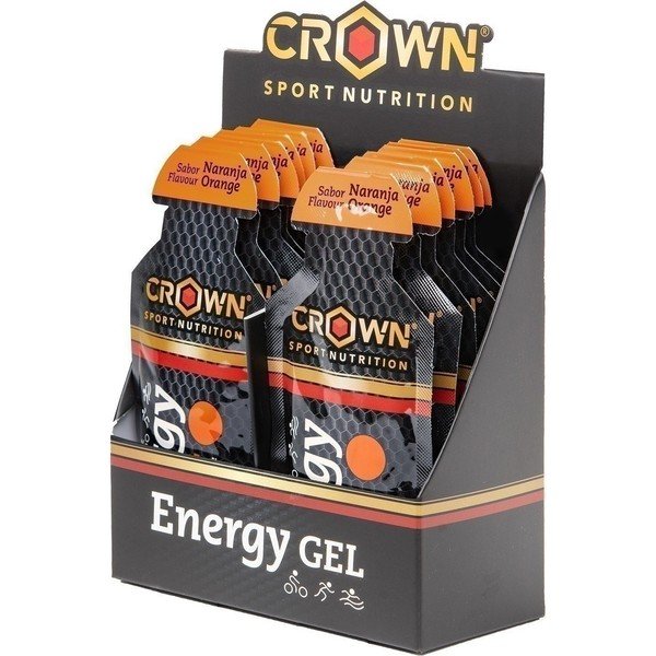 Crown Sport Nutrition Energy Gel 12x40gr - Pack Geles Energéticos Técnicos con Extra de Sodio y Aminoácidos