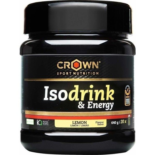 Crown Sport Nutrition Isodrink & Energy 640 g - Isotonico con diversi carboidrati, sali minerali, BCAA, glutammina, Sapore e consistenza delicati, Senza allergeni
