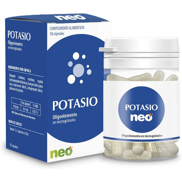 Neo - Kalium - 50 Capsules - Voedingssupplement om de afvoer van vloeistoffen te verbeteren en de spieren te versterken