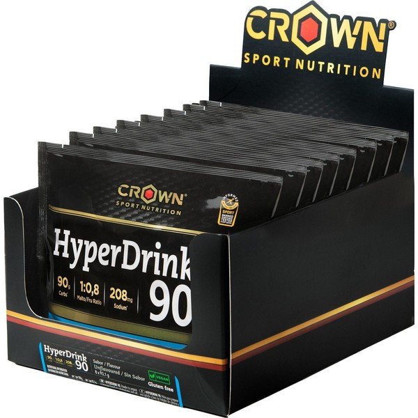Crown Sport Nutrition Hyperdrink 90 - 8 Sobres x 93.1 Gr / Alta en Hidratos de Carbono y Extra de Sodio