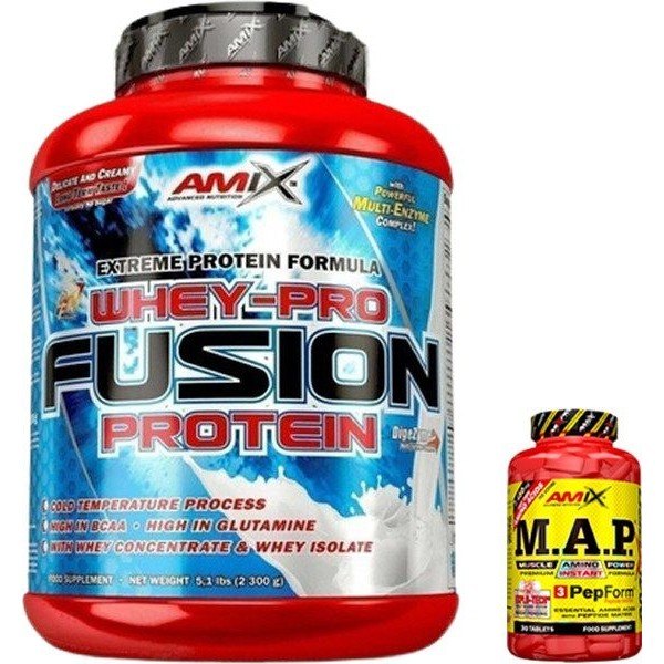 Pack REGALO Amix Whey Pure Fusion 2,3 kg + M.A.P. Muscle Amino Power 30 Tabletas