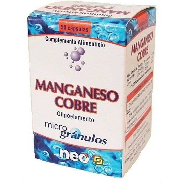 Neo - Manganeso + Cobre - 50 Cápsulas - Complemento Alimenticio Natural Para Reforzar la Memoria y Disminuir el Cansancio