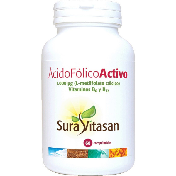 Sura Vitasan Acide Folique Actif 1000 Microgrammes 60 Comprimés