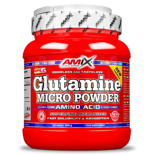 Amix Glutaminpulver 500 gr - Erholung - Trägt zum Muskelaufbau bei - Essentielle Aminosäuren - Ideal für Sportler
