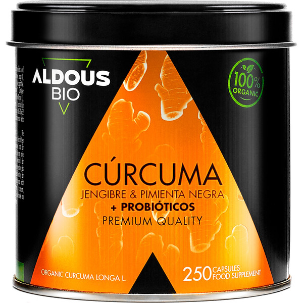 Aldous Labs Cúrcuma con Jengibre y Pimienta Negra con Probióticos Bio 250  Caps - BULEVIP