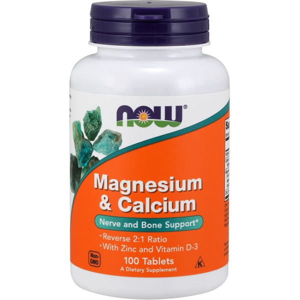 Now Magnesium & Calcium With Zinc And Vitamin D3 100 Tablets