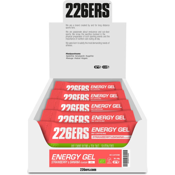 226ERS Energy Gel BIO Fragola-Banana Senza Caffeina - 30 gel x 40 gr