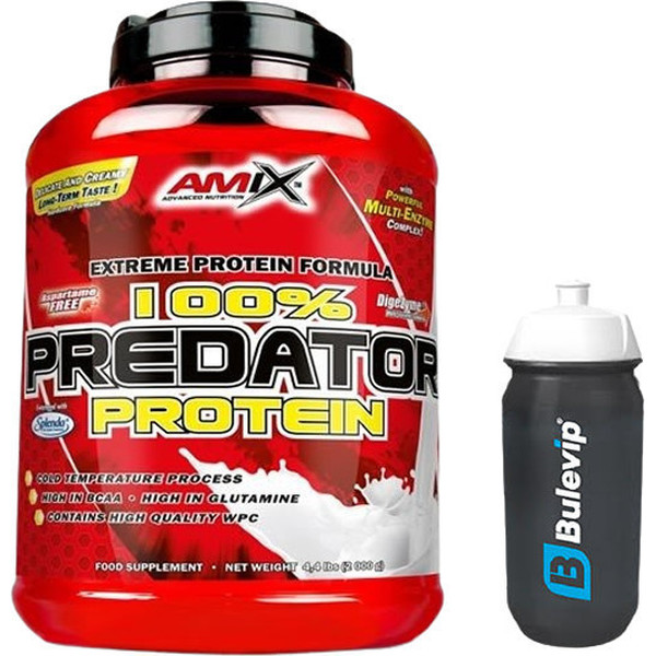 Pack REGALO Amix Predator Protein 2 Kg + Bulevip Bidon Negro Transparente 600 ml