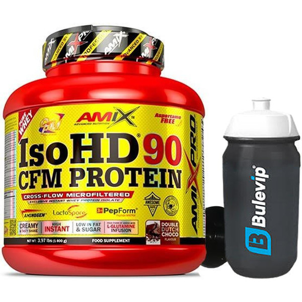 Pack REGALO Amix Pro Iso HD CFM Protein 90 1800 gr + Bulevip Bidon Negro Transparente 600 ml