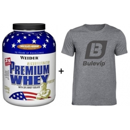 Pack Weider Premium Whey 2.3 kg + Camiseta Exclusiva Bulevip Pack Weider Premium Whey 2.3 kg + Camiseta Exclusiva Bulevip