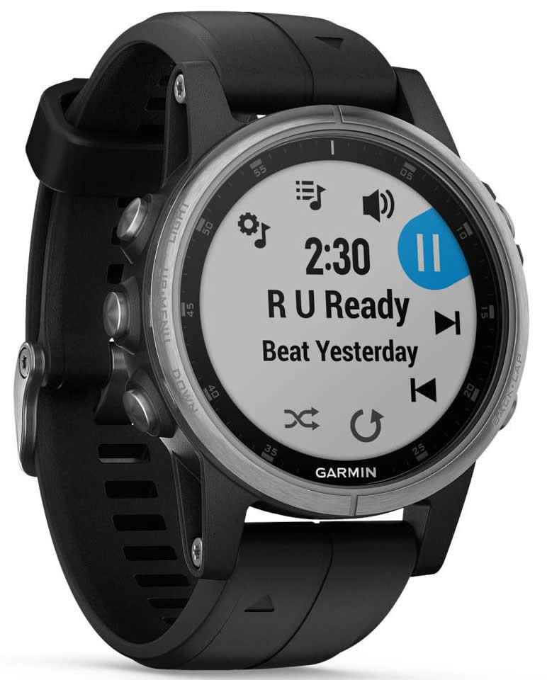 Garmin Fenix 5S Plus Plata con Correa Negra Garmin Fenix 5S Plus Plata con Correa Negra
