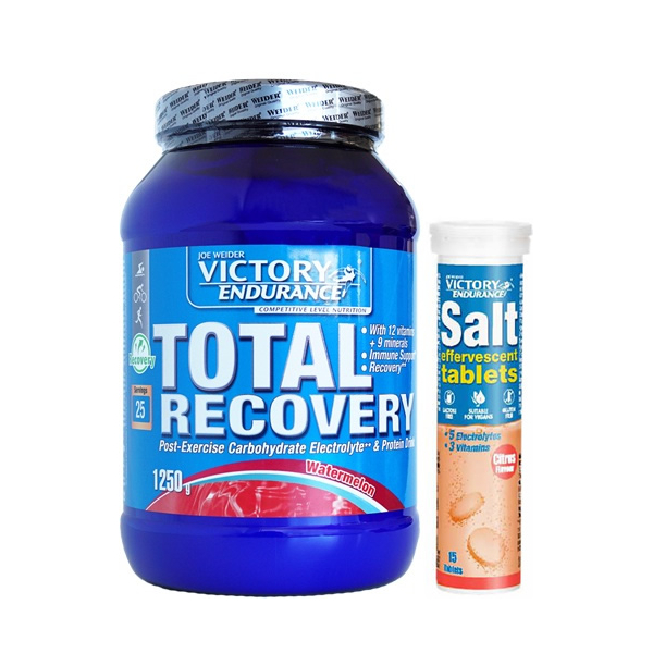 Pack Victory Endurance Total Recovery 1250 gr + Salt Effervescent - Sales Minerales Efervescentes 1 tubo x 15 tabs
