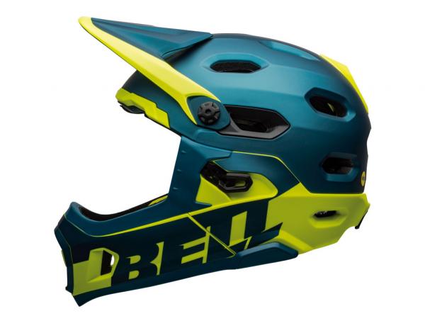 Bell Super Dh Mips Blue/hiviz S - Casco Ciclismo