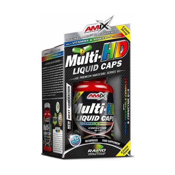 Amix Multi-HD Liquid Caps 60 caps - Supplément multivitaminé enrichi en fruits et légumes + Contient du coenzyme Q10