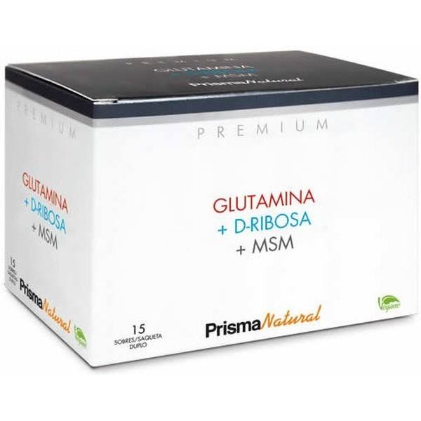 Prisma Natural Premium Glutamina + Ribose + MSM 15 sachês duplos x 8 gr
