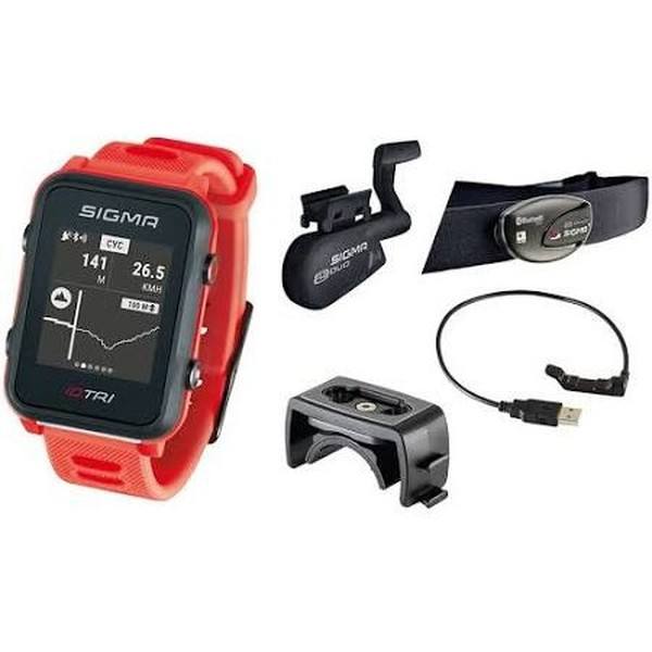 Sigma Pulsometro Id.tri Neon Red Set