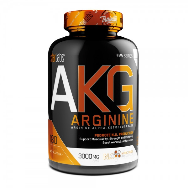 Starlabs Nutrition Aminoácidos Arginina AKG 180 Caps Arginine Alpha Keto-Glutarate 3000 - Vasodilatación y congestión muscular