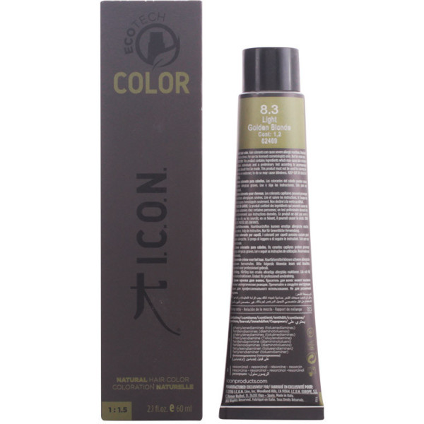 Icône. Ecotech Color Natural Color 8.3 Blond Clair Doré 60 Ml Unisexe
